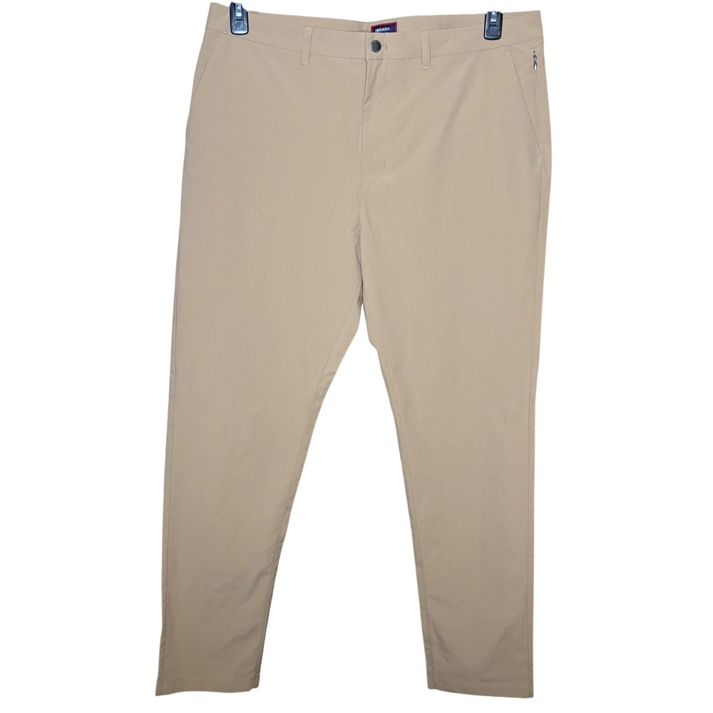 UNTUCKit Mens Slim Fit Performance Pants Tan Khaki 38x32 Chino Preppy